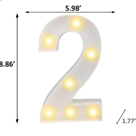 Led Light Up Number #2 - Picture 3 of 4